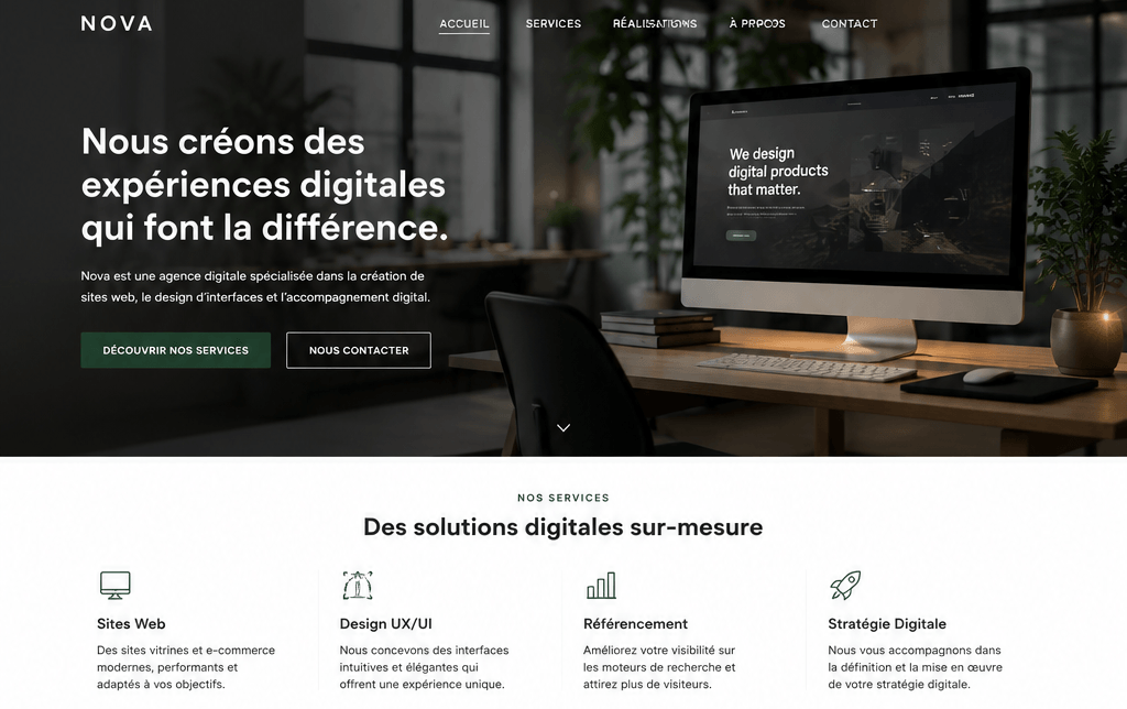 Création de site one page Création de site one page | PULSION Agency